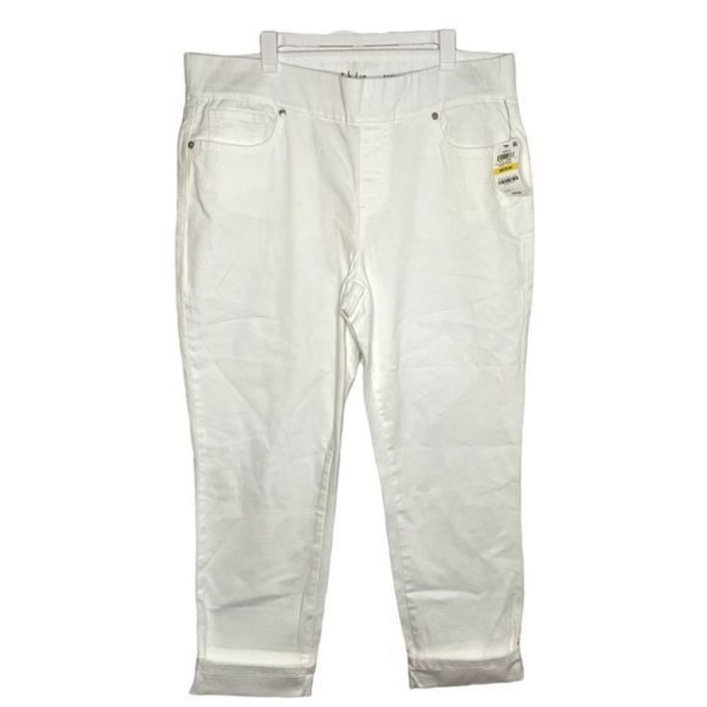 Style and Co Women's Solid White High Rise Ankle Jeans Size Medium
